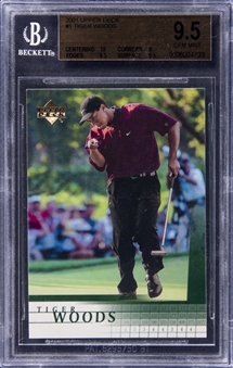 2001 Upper Deck #1 Tiger Woods Rookie Card - BGS GEM MINT 9.5